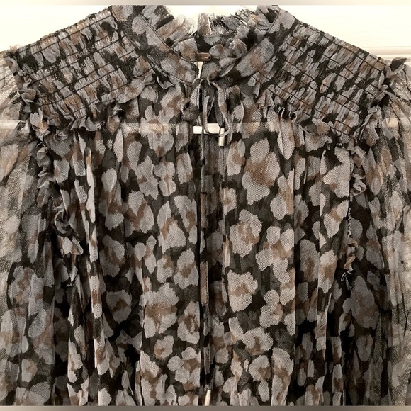 FREE PEOPLE TWYLA SPOTTED PRINT BLOUSE - Size XS - Picture 7 of 13